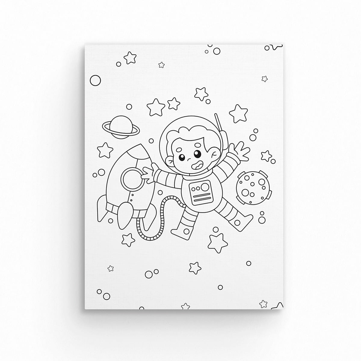 Tela Para Pintura Infantil Colorir Pintar Canvas Foguete com Tinta