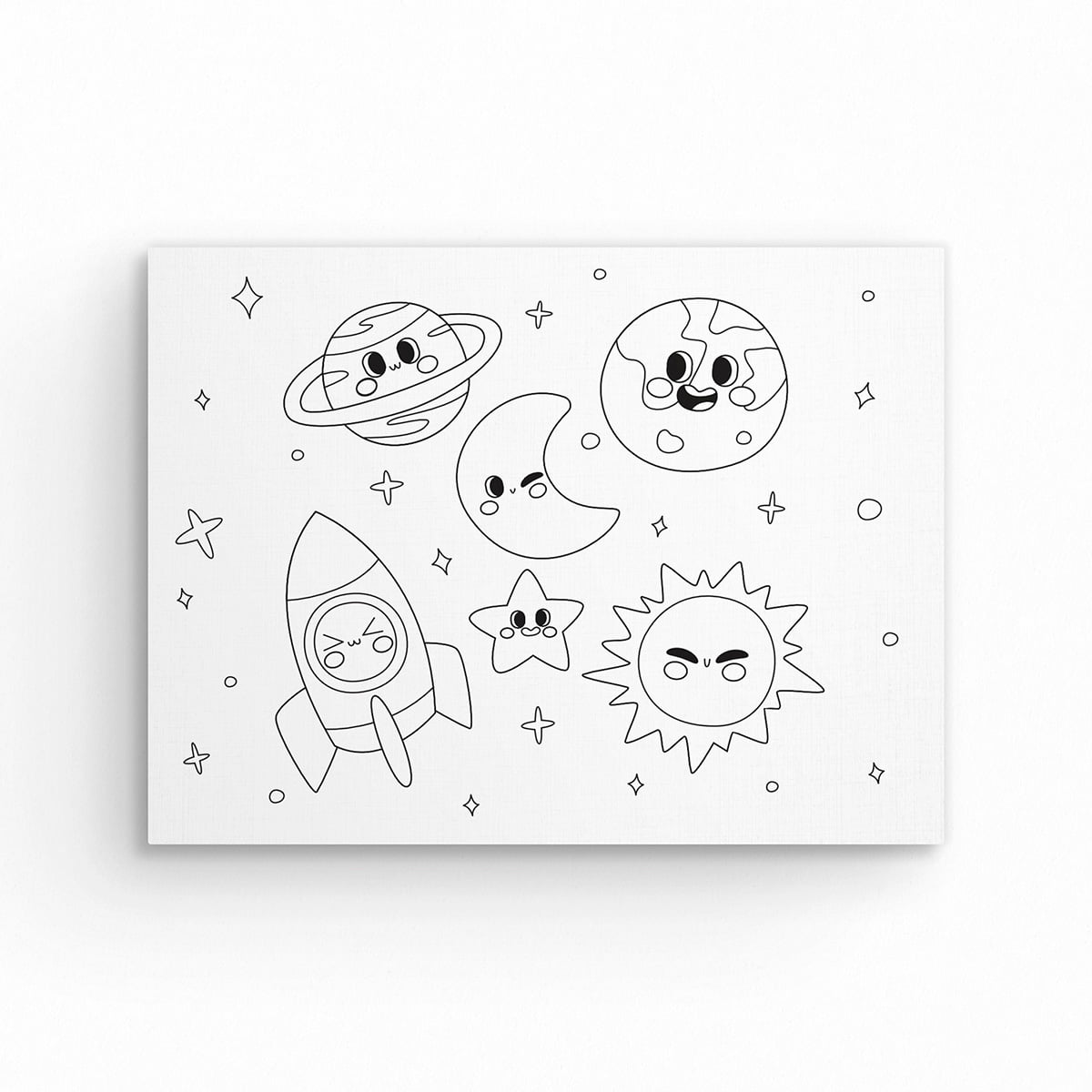 Tela Para Pintura Infantil Colorir Pintar Canvas Lua e Unicórnio