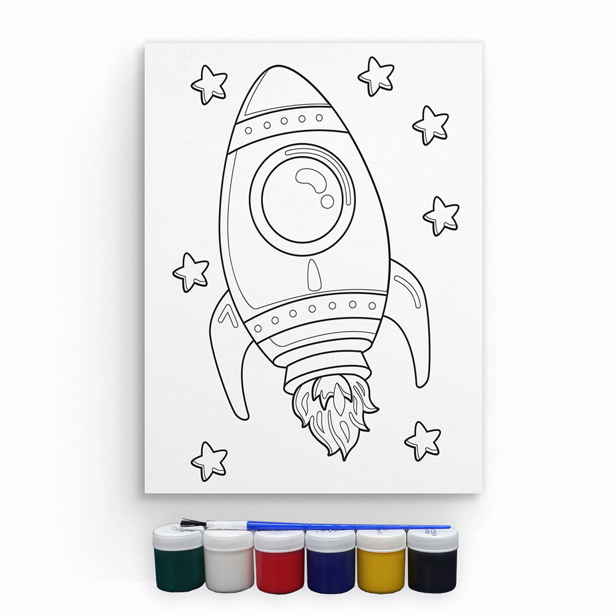 Tela Para Pintura Infantil Colorir Pintar Canvas Foguete com Tinta