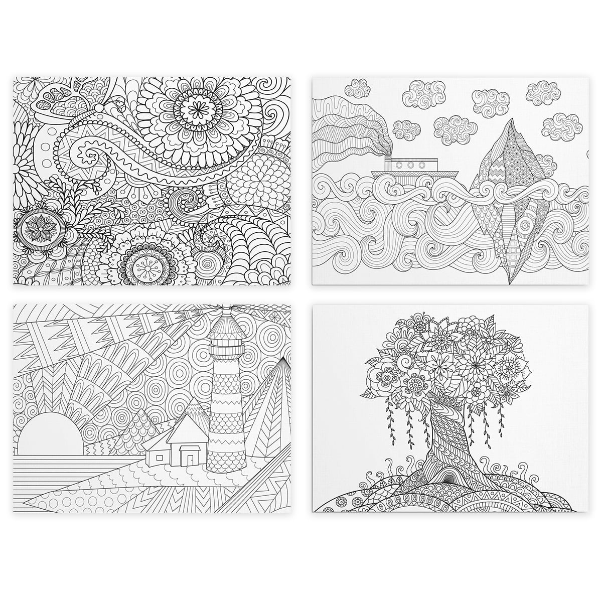 Tela Para Pintura Infantil Colorir Pintar Canvas Kit 4 Unidades Complexos