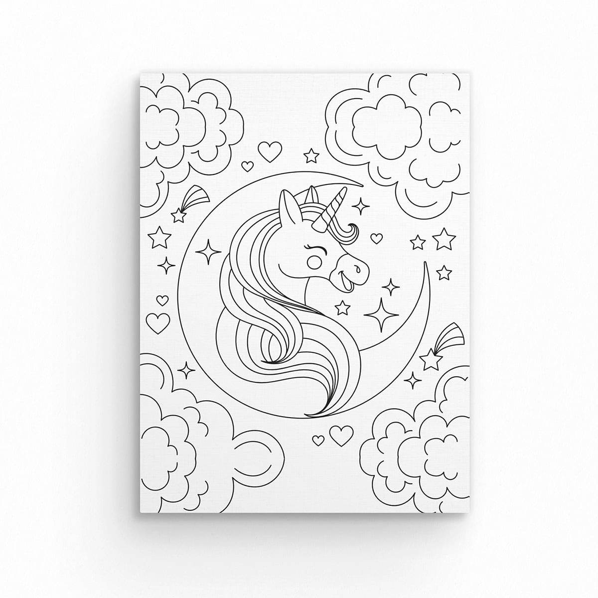 Tela Desenho Pintar com Tintas e Decorar com Stickers - Unicórnio - Artizi  - Pintar por numeros