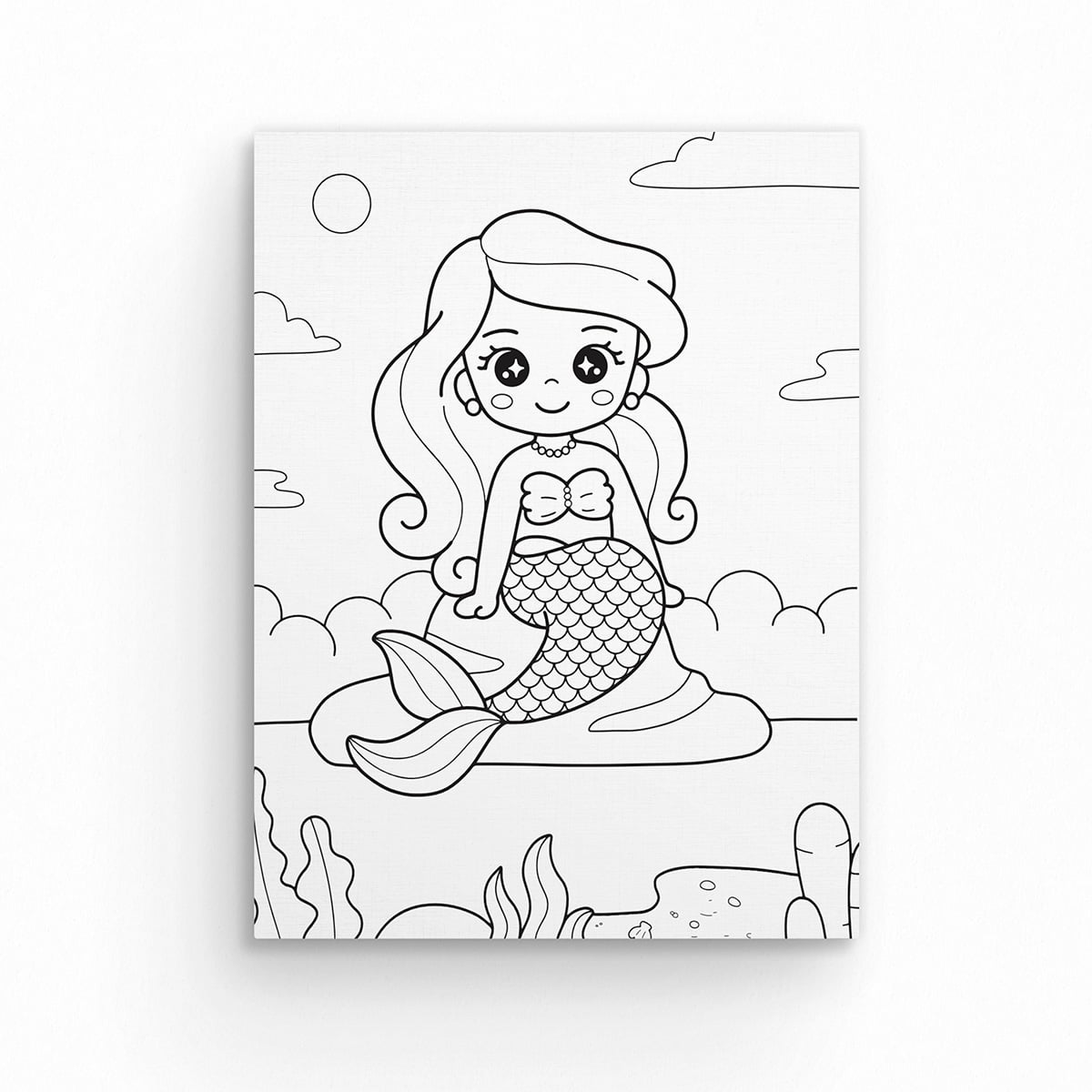 Tela Para Pintura Infantil Colorir Pintar Canvas Sereia