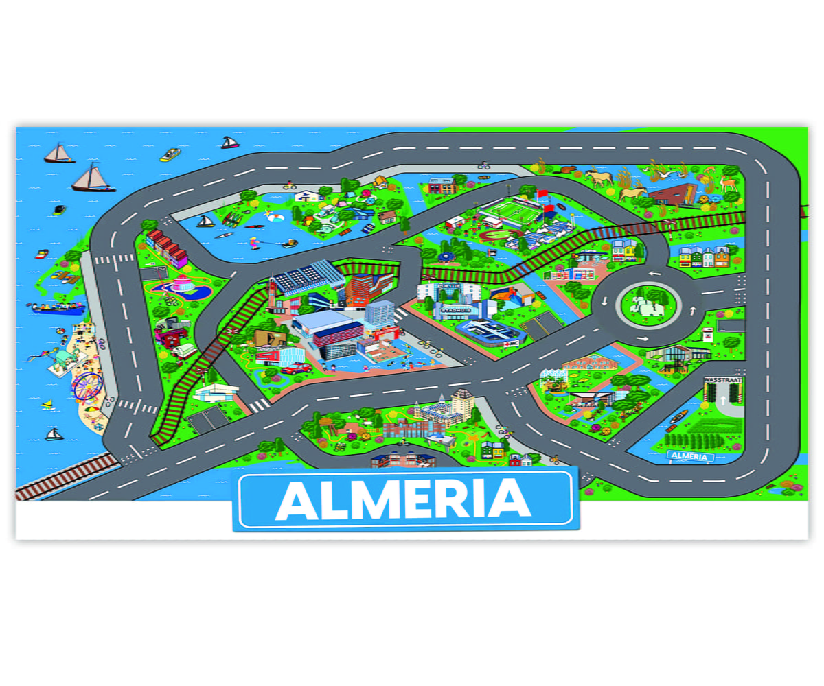 Pista para Carrinhos Miniatura Cidade Almeria 100x50cm 