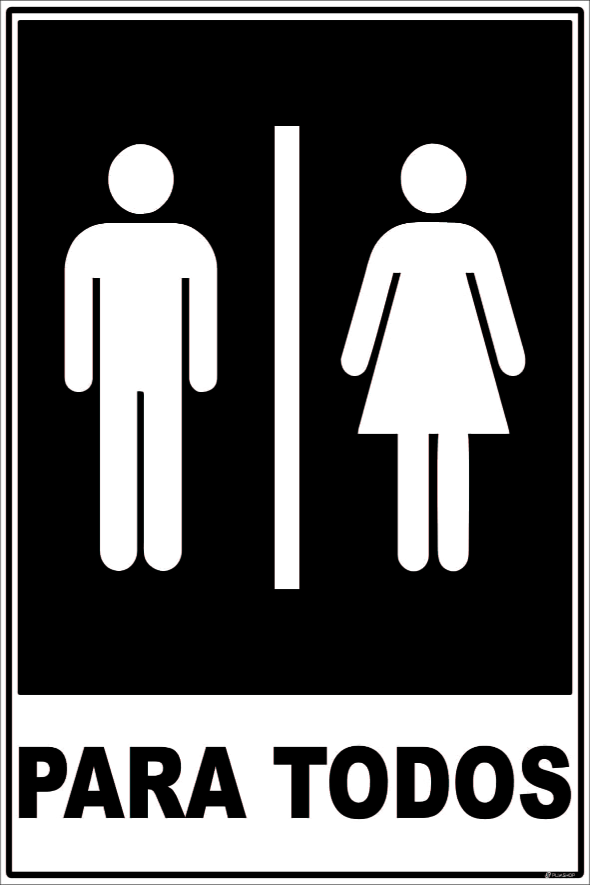 Kit 4 Placas de Sinalização Banheiro Feminino Masculino - Regras