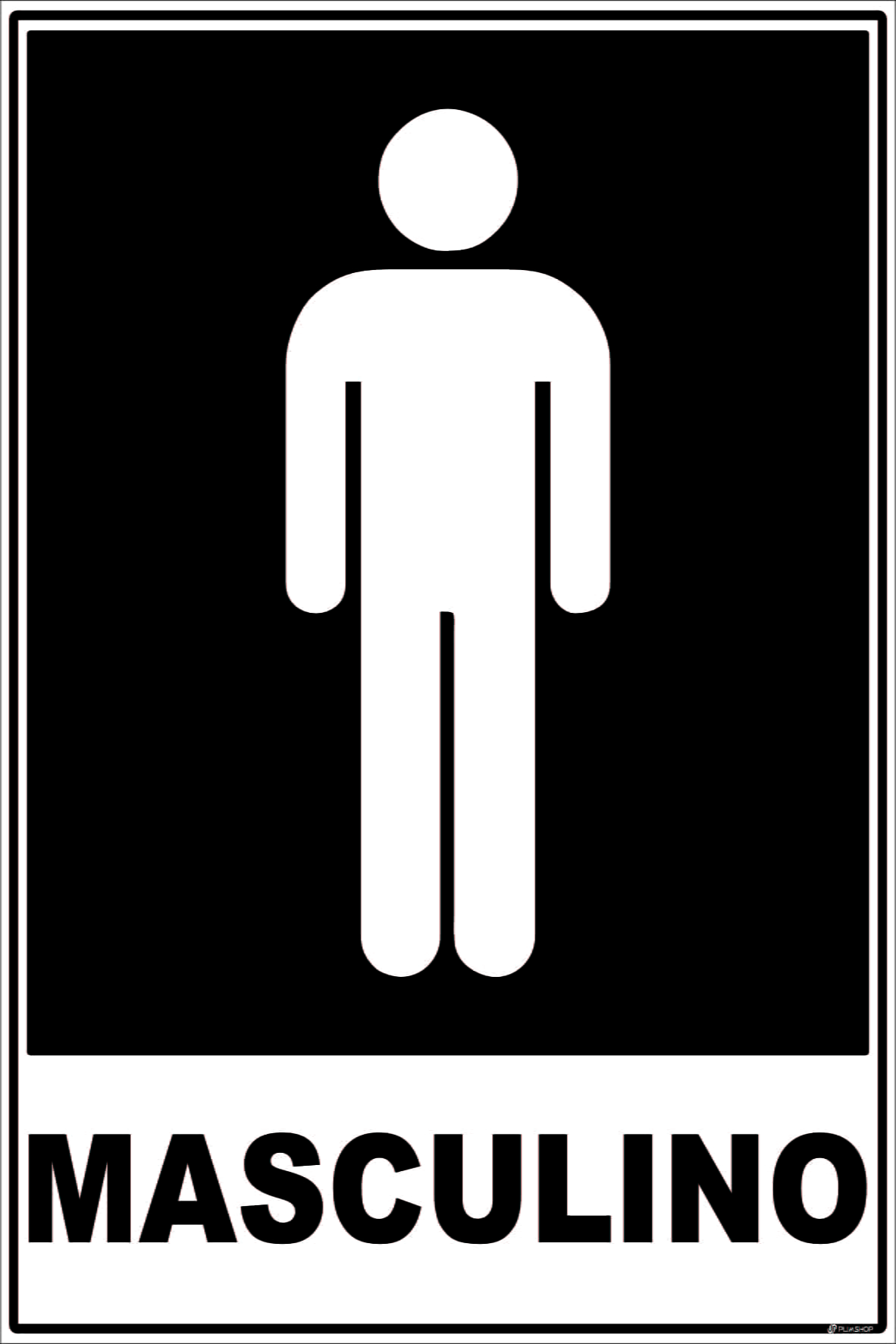 Placa de Banheiro Masculino Sanitário Sinalização PS 20x15cm