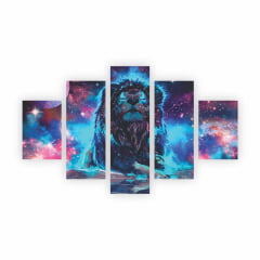 Quadro Leão - Galáxia - Nebulosa - Colorido Decorativo em tela Canvas