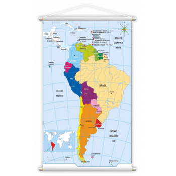 Mapa Brasil + Biomas + América Do Sul Kit 3 Banners
