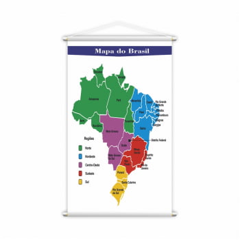 Mapa e Bandeiras dos Estados do Brasil Kit 2 Banners