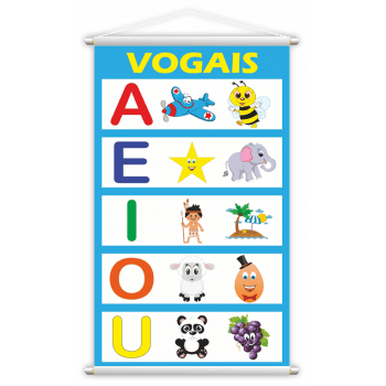 Alfabeto 4 Letras + Vogais Kit 2 Banners Didáticos