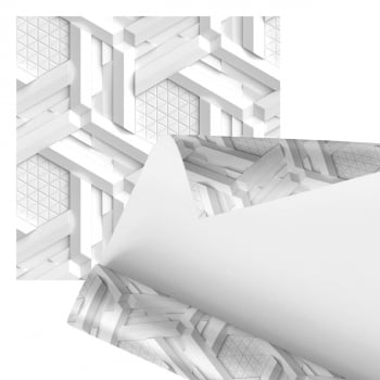 Papel De Parede Adesivo Abstrato 3D Moderno Branco 2,80m