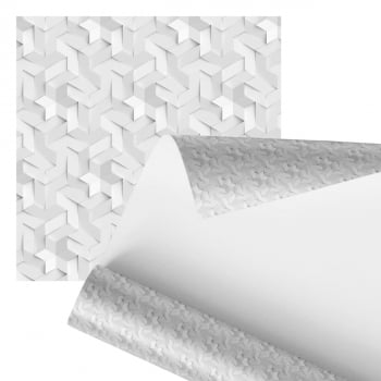 Papel De Parede Adesivo Relevo 3D Craquelado Branco 2,80m