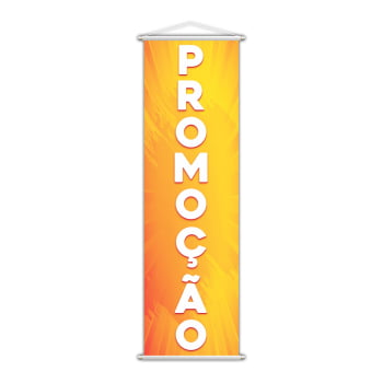 Banner Promoção Desconto Amarelo Lona 100x30cm
