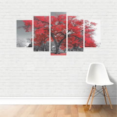 Quadro Árvore Vermelha decorativo em MDF 1,30mX0,65m