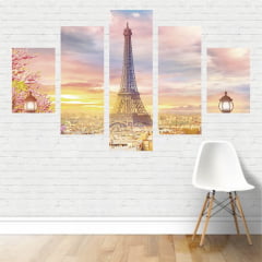 Quadro Cidade de Paris - França, Torre Eiffel Paisagem Colorida em tela Canvas
