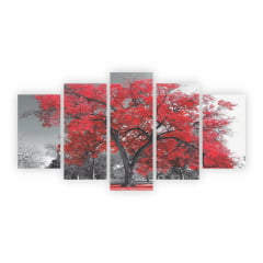 Quadro Árvore Vermelha decorativo em MDF 1,30mX0,65m