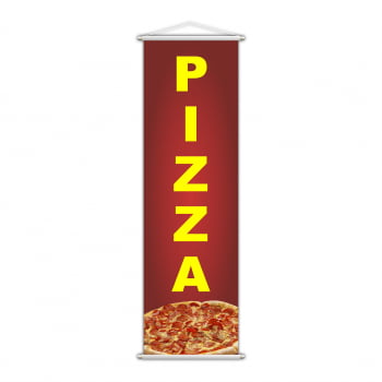 Banner Pizza Pizzaria Comida Serviço Lona 100x30cm