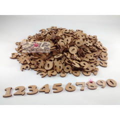 Kit com 310 peças letras De A A Z Alfabeto e Numeros - 3cm De Altura Em Mdf Cru sem