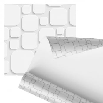 Papel De Parede Adesivo Quadrado Branco Geométrico 2,80m