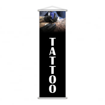 Banner Tattoo Arte Corporal Tatuagem Serviço Lona 100x30cm