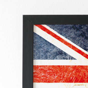 Bandeira Grã-Bretanha Londres Quadro Moldura Preta 60x40cm