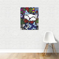 Quadro Tela Canvas Gato Colorido Pop Art 50x40cm