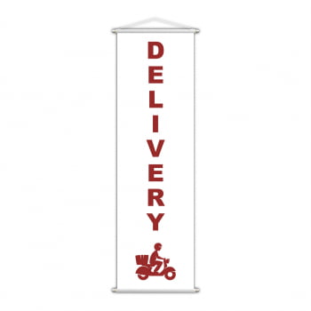 Banner Delivery Entrega Ao Cliente Serviço Lona 100x30cm