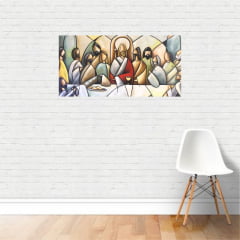 Quadro Religião Santa Ceia Moderna Vintage Jesus tela Canvas