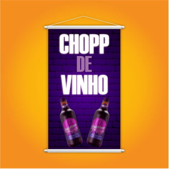Banner Chopp de Vinho Garrafas Bebidas Lona