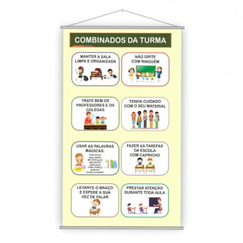 Banner Combinados da Turma, Silabário Simples, Complexo, Números 0 a 1000 e Alfabeto