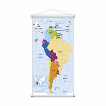 Banner Mapa da América do Sul Geografia Pedagógico Escolar