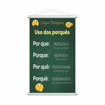 Banner Escolar Uso dos Porquês Português 