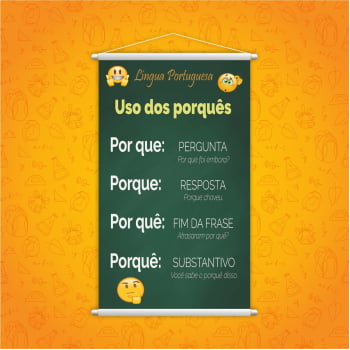 Banner Escolar Uso dos Porquês Português 