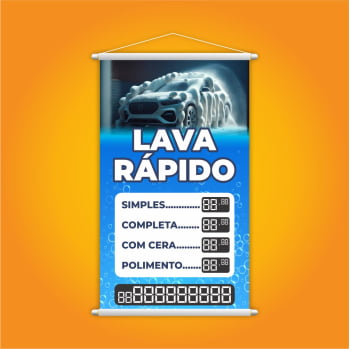 Banner Lava Rápido Automóvel Carro Preços Contato