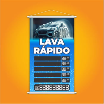Banner Lava Rápido Automóvel Carro Fone Contato