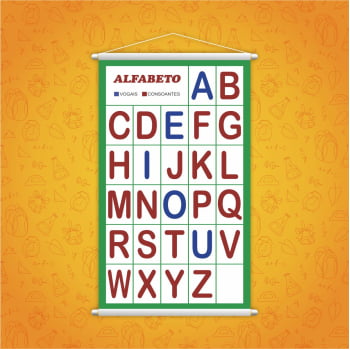 Banner Letras do Alfabeto e Vogais Língua Portuguesa Pedagógico Escolar