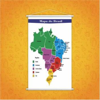 Banner Mapa do Brasil e Suas Regiões Geografia Escolar Pedagógico