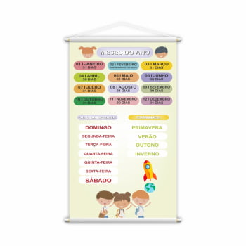 Kit de 2 Banners Escolares Calendário e Aniversariantes + Chamadinha 30  alunos - Loja PlimShop