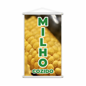 Banner Milho Cozido Verde Amarelo Espiga Lona