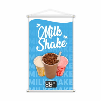 Banner Milk Shake Bebida Gelada Sorveteria Preço