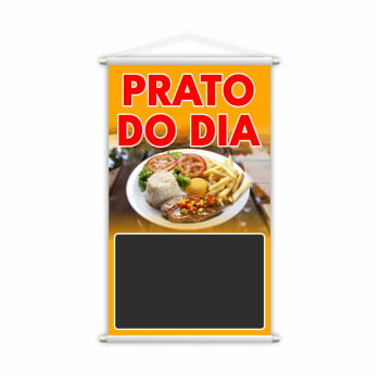 Banner Prato do Dia Restaurante com Preço Fundo Preto 