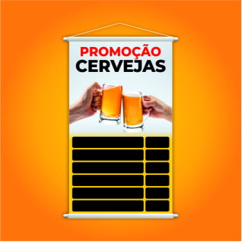 Banner Promoção Cervejas com Tabela de Preços Preta