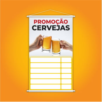 Banner Promoção Cervejas com Tabela de Preços Branca