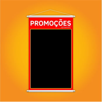 Banner Promoções Aproveite com Fundo Preto e Preço Lona