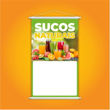 Banner Sucos Naturais de Frutas com Preço Fundo Branco 