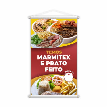 Banner Temos Marmitex e Prato Feito Comida Preço