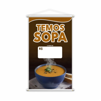 Banner Temos Sopa Restaurante com Preço Branco 