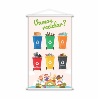 Banner Vamos Reciclar Coleta Seletiva Pedagógico Escolar