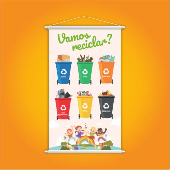 Banner Vamos Reciclar Coleta Seletiva Pedagógico Escolar
