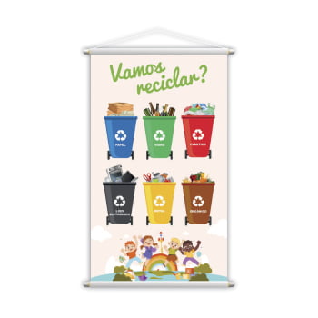 Banner Vamos Reciclar Coleta Seletiva Pedagógico Escolar