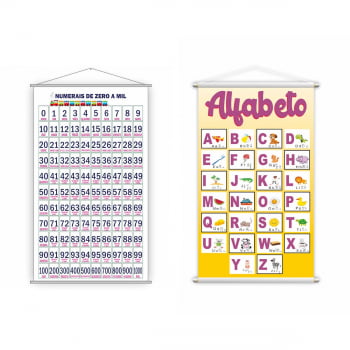 Banners Numerais 0 a 1000 e Alfabeto Escolar